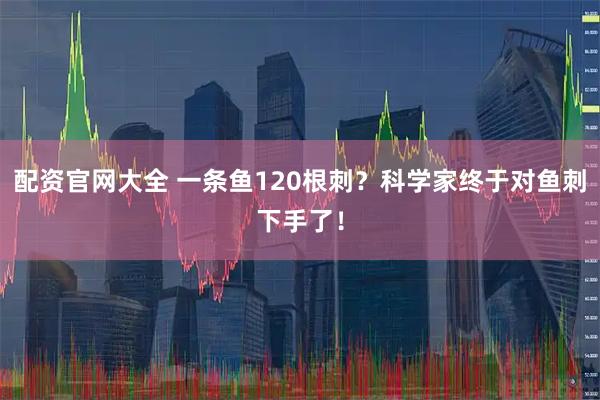 配资官网大全 一条鱼120根刺？科学家终于对鱼刺下手了！
